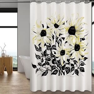 Sunflower Shower Curtain - Black and Yellow